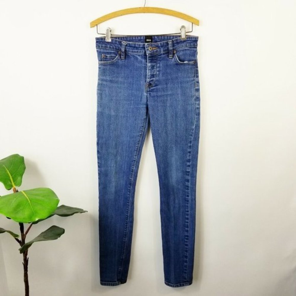 ASOS Women's Slim Skinny Jeans Blue Dark Wash Stretch High Rise‎ Denim 28x32